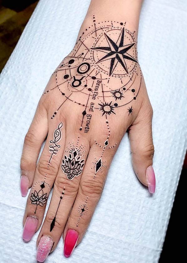 Taurus hand tattoo by @themanyao