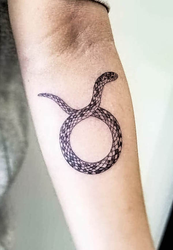 Snake tattoo for Taurus by @silky.jo_