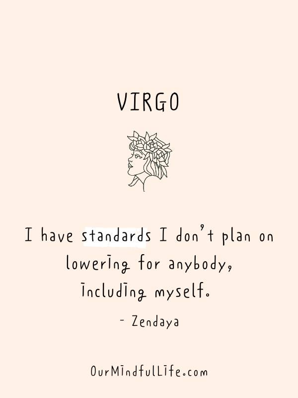 Tengo estándares que no planeo reducir para nadie, incluido yo mismo. - Zendaya - Citas inspiradoras de celebridades Virgo - Ourmindfullife.com