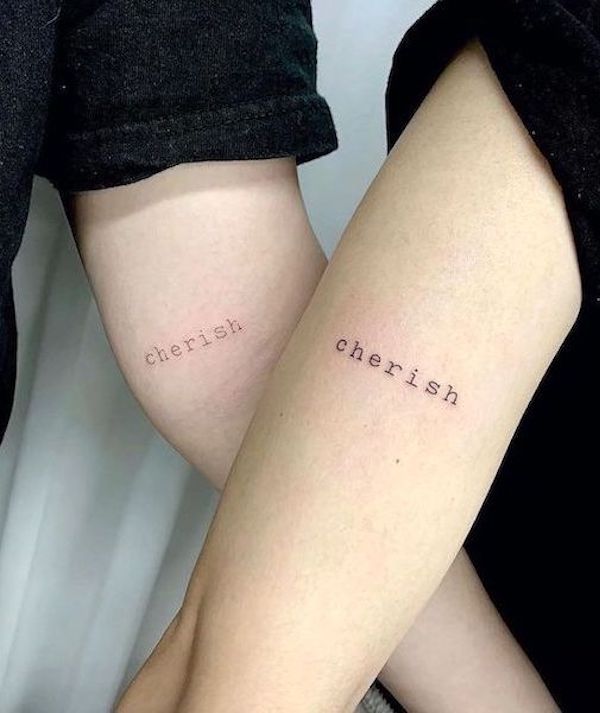 Cherish_tatuaje significativo de una sola palabra de @5e_tattoo