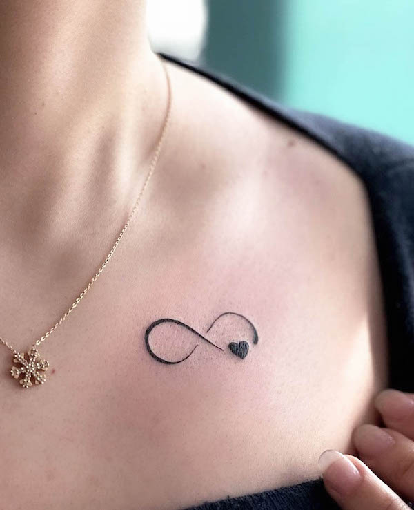 Simple infinity heart tattoo by @zeetattooo