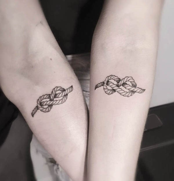 Infinity knot tattoos by @kristellatattoo