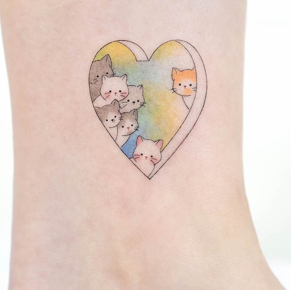Tatuaje de gato súper lindo por @tattooist_arar