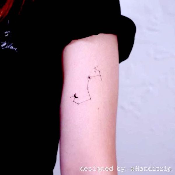 Beautiful peony tattoo with Scorpio symbol by @handitrip