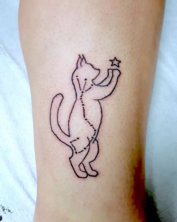 Scorpio tattoo for cat lovers by @cwongtattoo