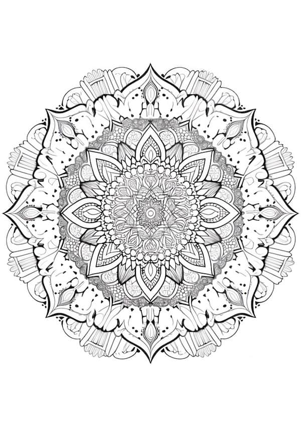 Intricate mandala coloring page for adults 6