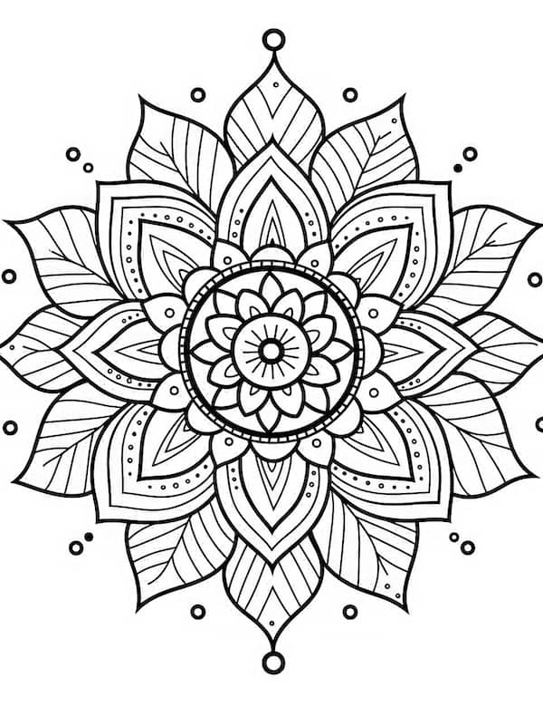 Intermediate mandala coloring page