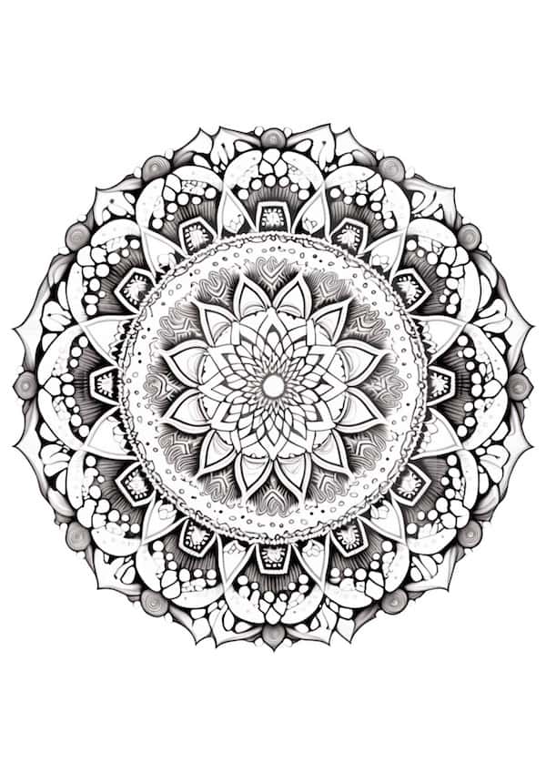 Intricate mandala coloring page for adults