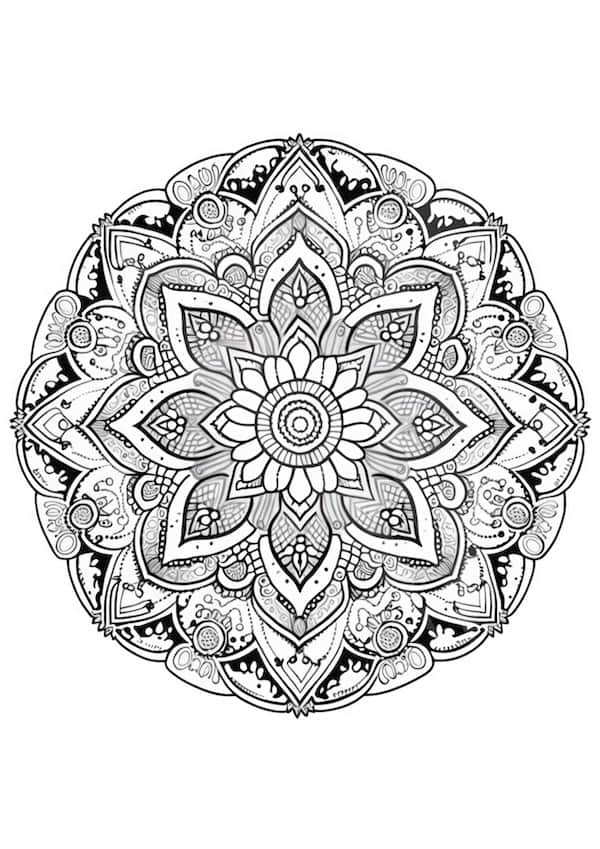 Intricate mandala coloring page for adults 5