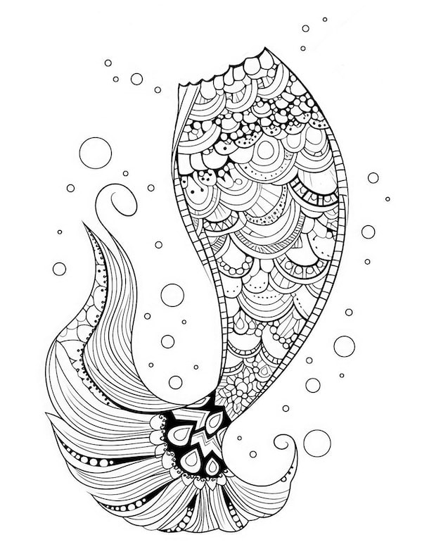 Mandala mermaid tail