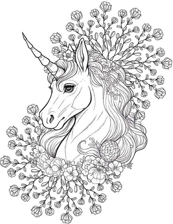 Mandala unicorn coloring page