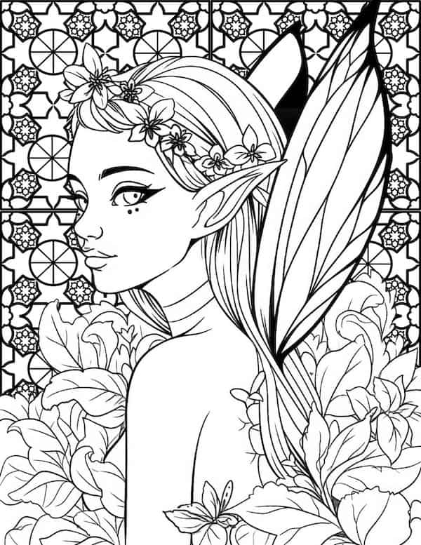 Fairy with mandala background