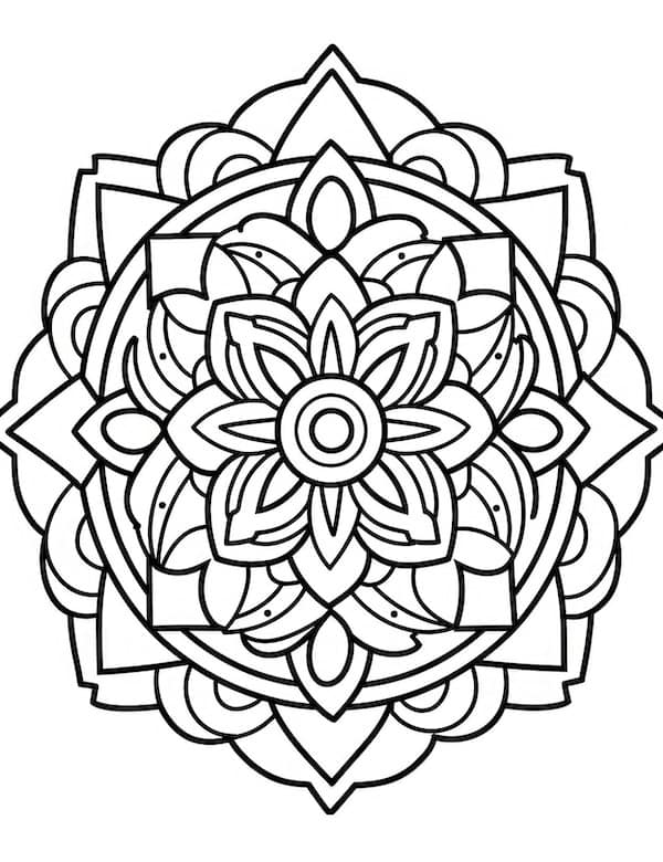 Beginner-friendly mandala coloring sheet