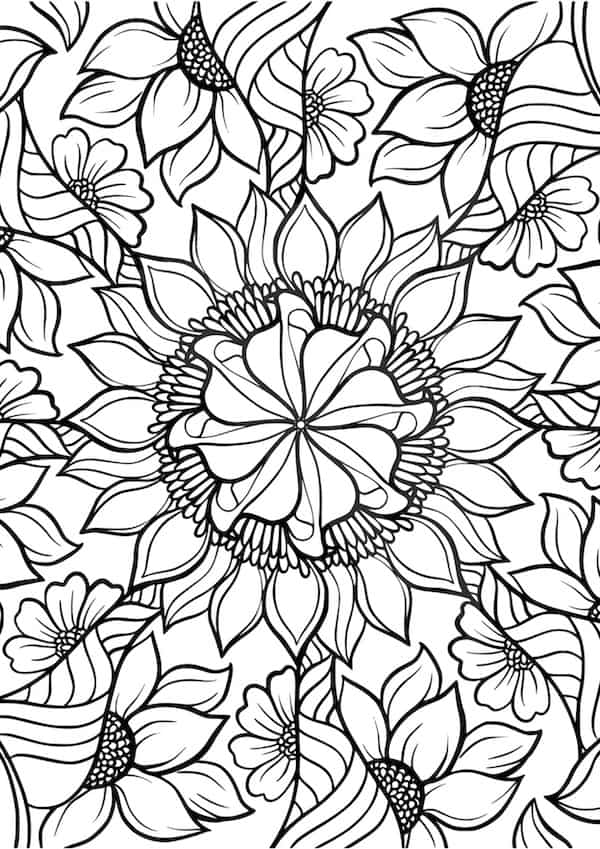 Mandala pattern coloring page