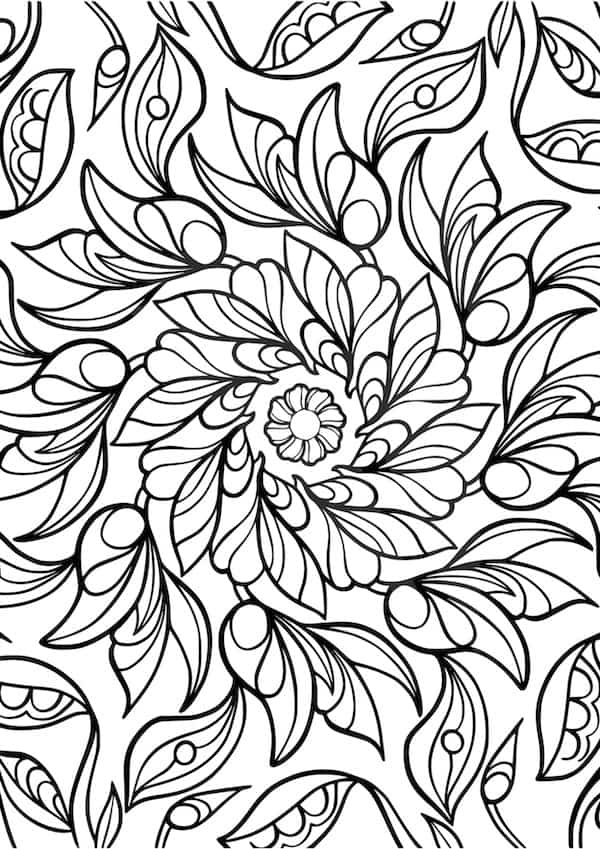 Floral mandala coloring page