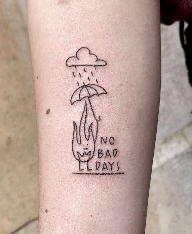 No hay días malos por @nein666_tattoo - Tatuajes de positividad que te harán sonreír