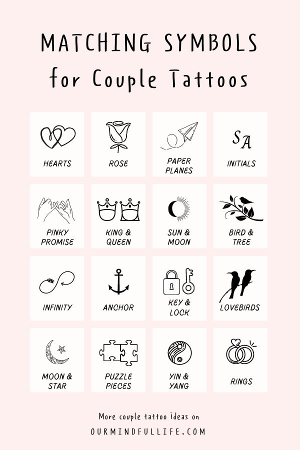 Símbolos coincidentes para tatuajes de pareja