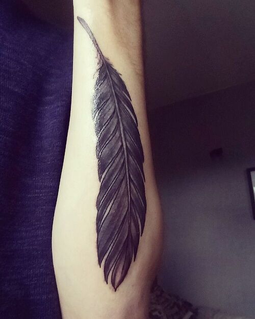Raven Feather Tattoo