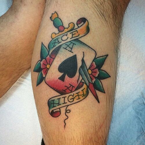 Ace Thigh Tattoo