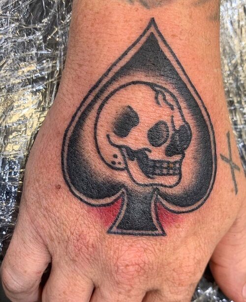 Ace of Spades Hand Tattoo
