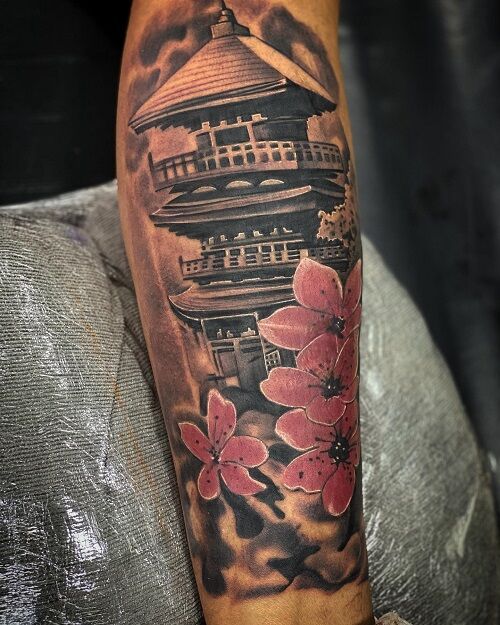 Tatuaje De Templo Chino