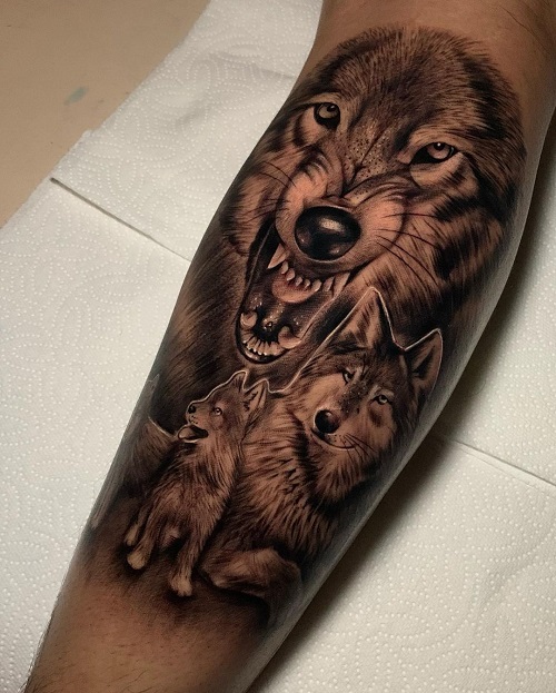 Tatuaje De La Familia Del Lobo