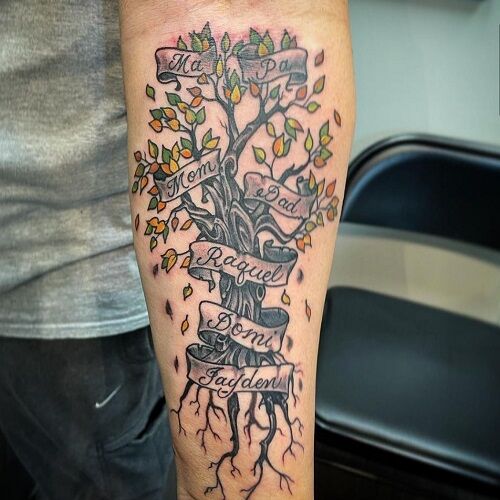 Tatuaje De Árbol Genealógico